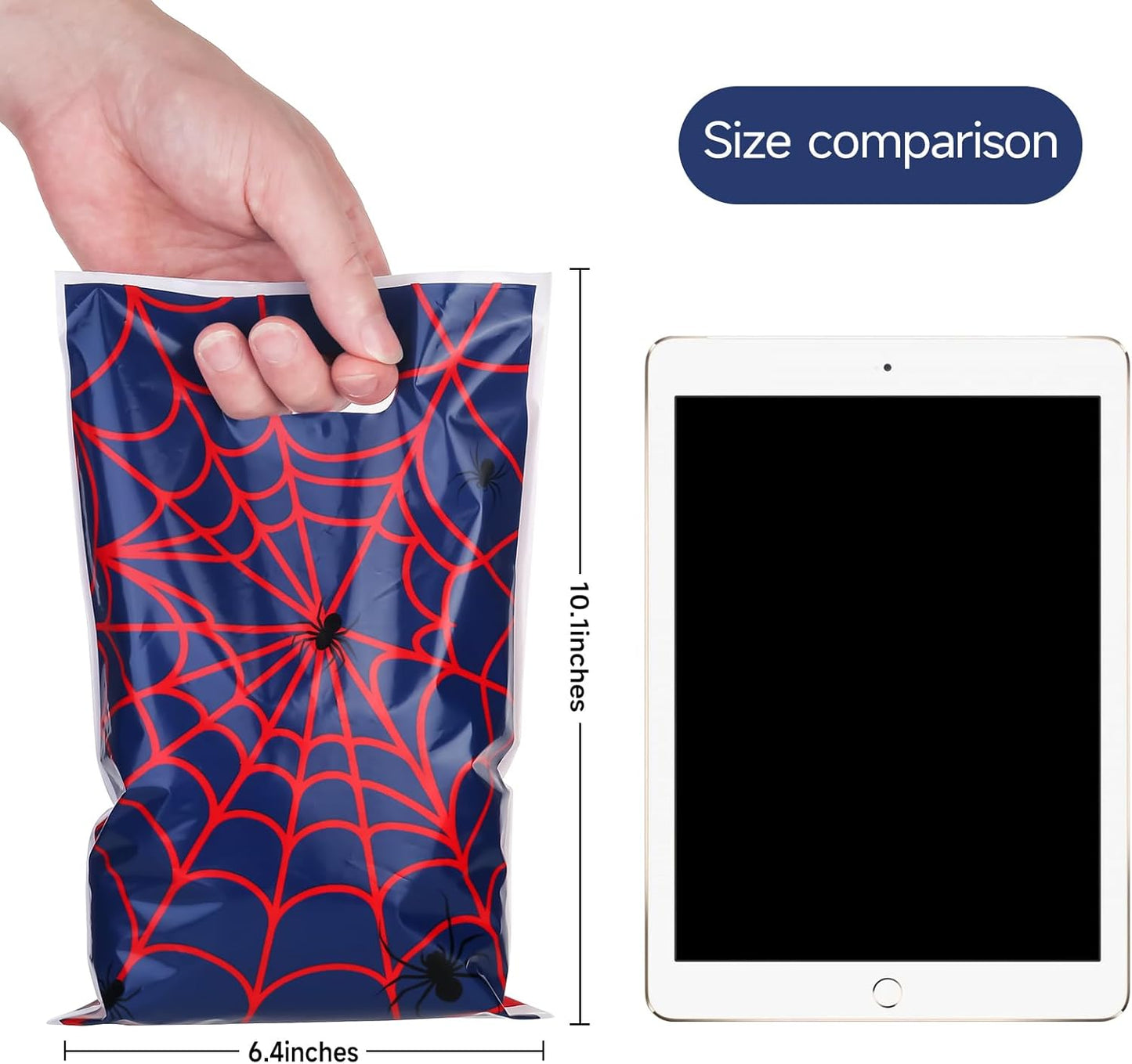 Adarro 40PCS Spider Web Party Favor Bags - Red & Blue Cartoon Goodie Candy Bags for Birthdays