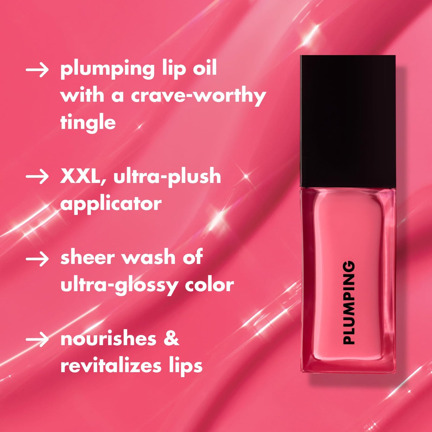 e.l.f. Glow Reviver Plumping Lip Oil, Tinted Lip Plumper For A High-Shine, Plump Finish, Infused With Jojoba Oil, Vegan & Cruelty-Free, Burst Bubble