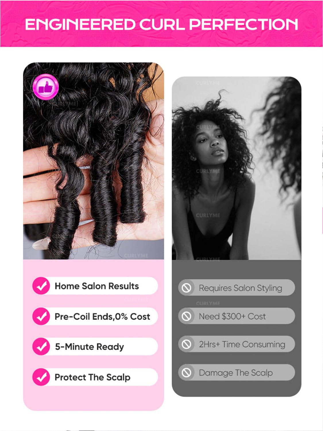 Burmese Curly Half Wig - Human Hair Flip Over Design | Glueless Headband Wig for Women - 18 Inch