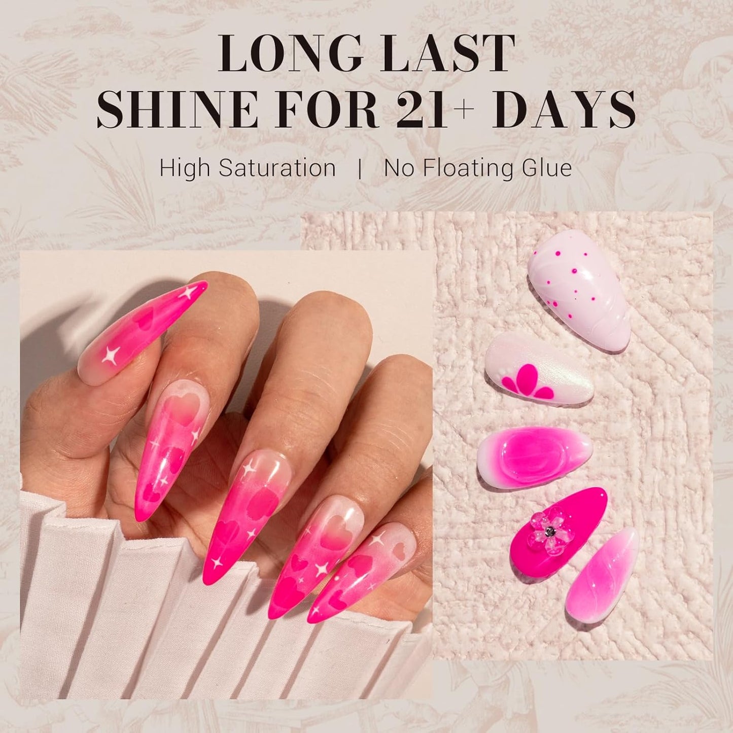MelodySusie Neon Pink Gel Nail Polish - Bright Hot Pink Soak Off UV LED | 0.5 fl oz for DIY Nail Art & Manicure