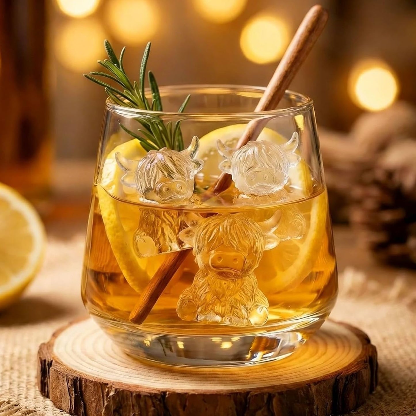 3D Highland Cow Ice Mold - Food Grade Silicone Tray for Whiskey & Cocktails | 1 Piece