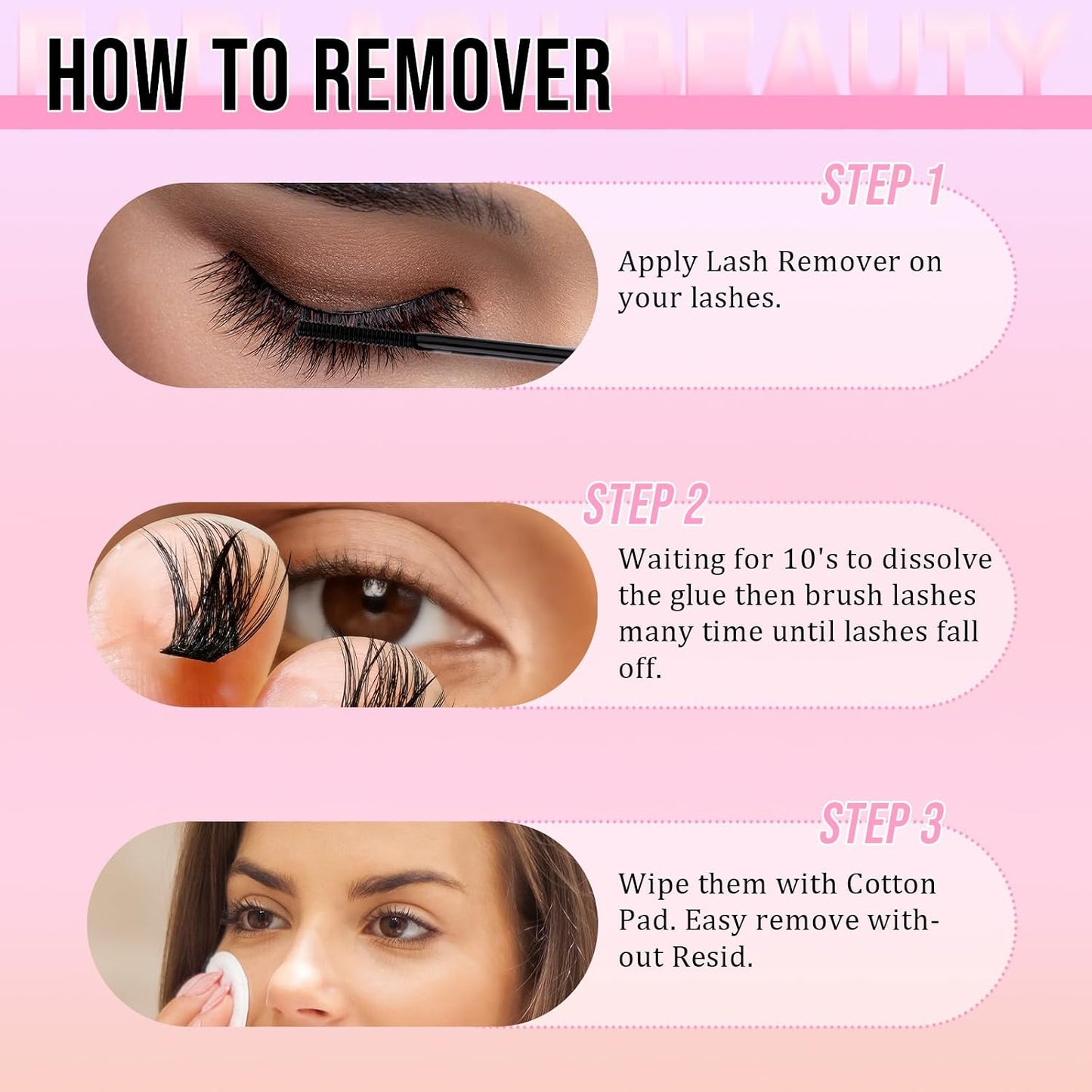 Lash Remover for Cluster Lashes - Quick-Dissolving, Gentle Formula | 5ml Clear Eyelash Extension Remover