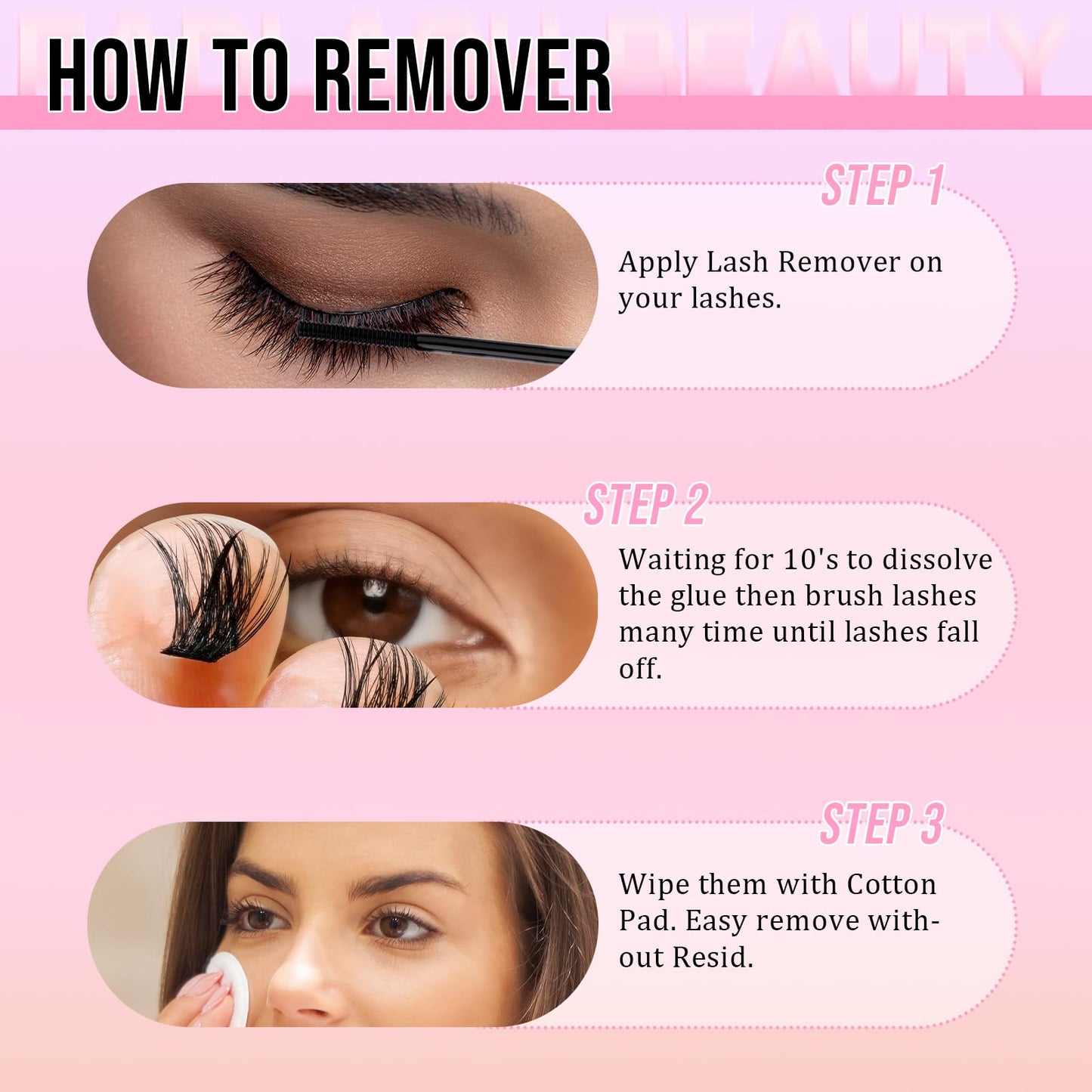 Lash Remover for Lash Clusters DIY Lash Glue Remover Dissolves Quickly Gentle and Low Irritation Clear Lash Extension Remover Eyelash Extension Remover Self Use at Home, 5ml