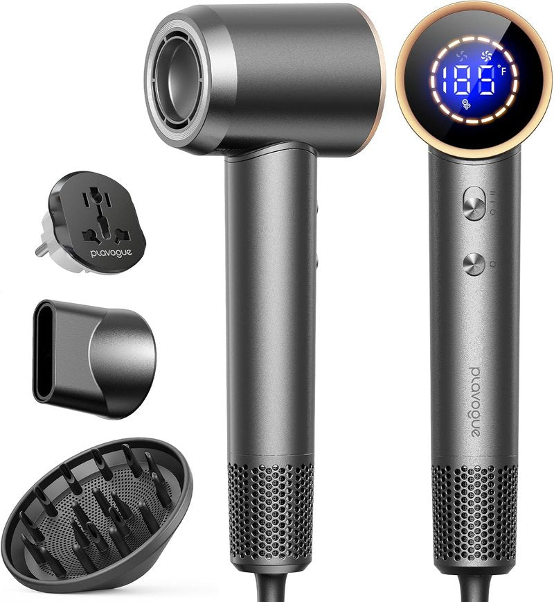 Travel Hair Dryer - Dual Voltage Ionic Blow Dryer for Women | Fast Drying, Lightweight, Low Noise, 110V-240V