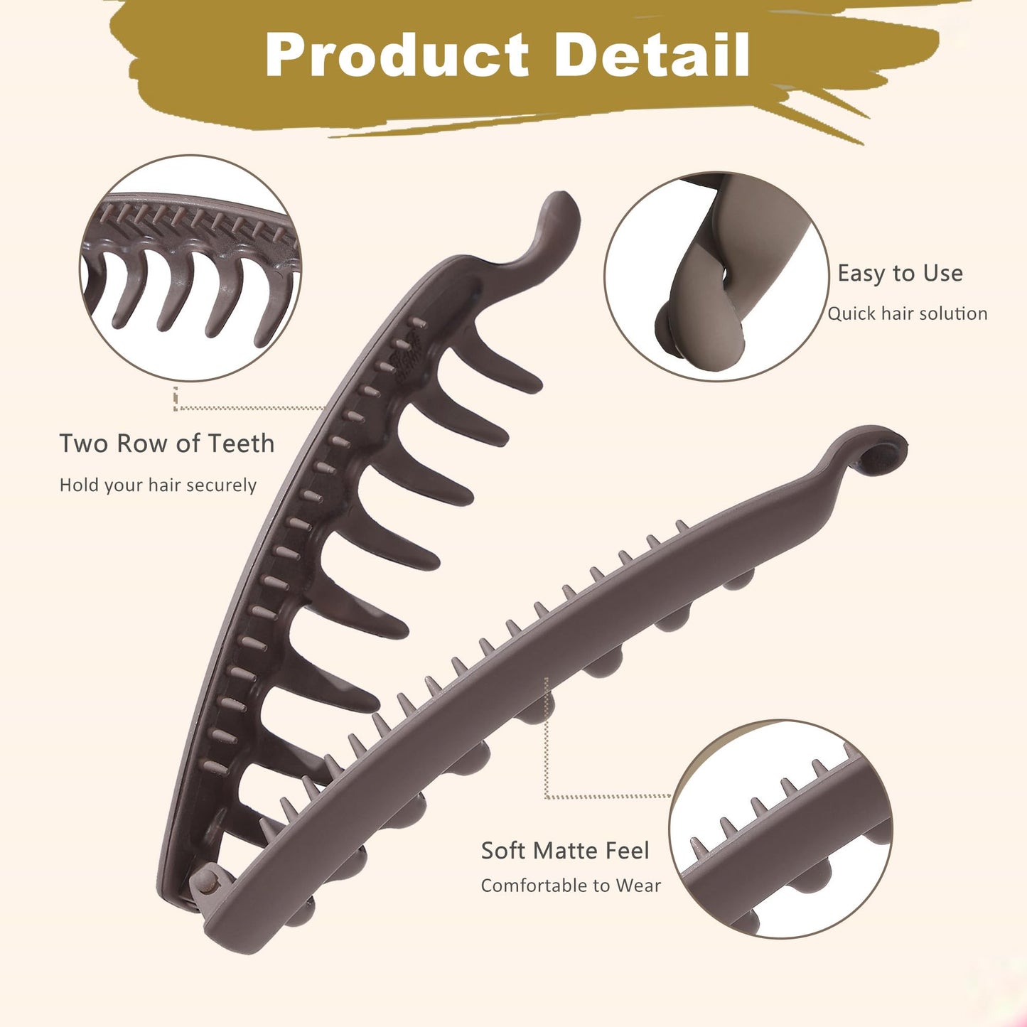 6 Pack 5 Inch Banana Hair Clips for Women Thin Fine Thick Hair,Strong Banana Claw Clips for Hair