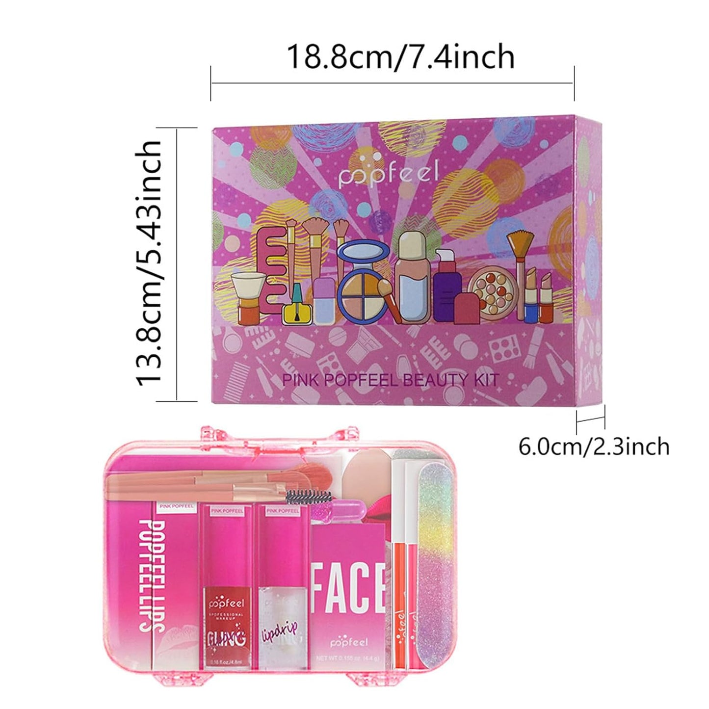 All-in-One Makeup Kit for Women - Hot Pink Essential Bundle | Eyeshadow Palette, Lipstick, Blush & More