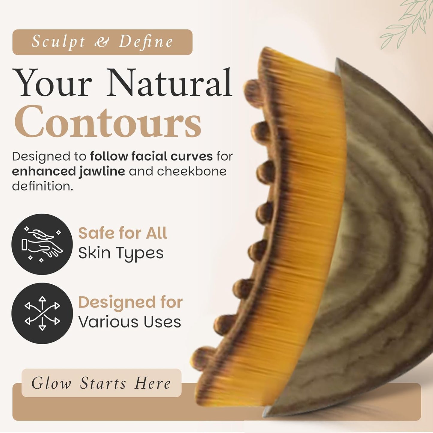 Lymphatic Contour Face Brush - Sculpting & Detox Tool for Lymphatic Drainage | Dry Massage Brush