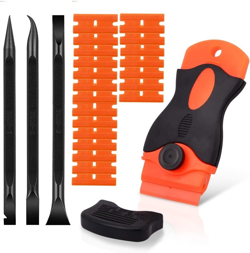 20PCS Plastic Razor Blades, 3 Kinds of Two-Way Scratch-Free Scrapers for Car Wrapping, Window Glass, Label & Glue Removal