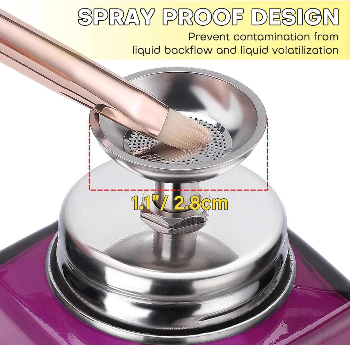 Noverlife Glass Acetone Pump Dispenser - 4Oz Refillable Nail Polish Remover Bottle | Clog-Free Pump, Triple-Filter Design