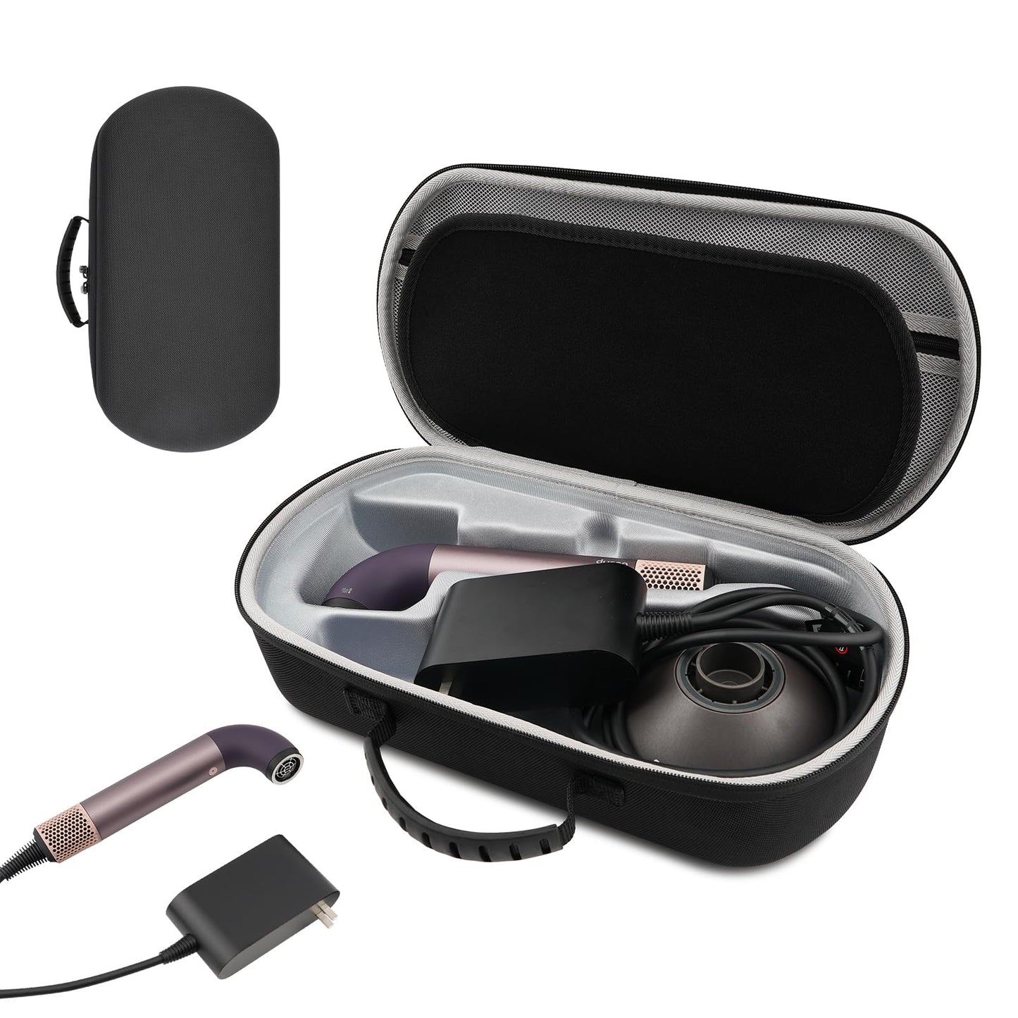 XINGFUDAO Carrying Case Compatible with Dyson Supersonic Nural and Supersonic R, Hard Travel Case for Hair Dryer, Black