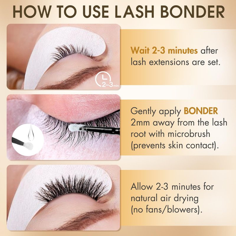 Miuffue Lash Bonder Primer for Eyelash Extensions, Glue Accelerator Lash Sealant, Pre-treatment Primer Protein Oil Cleanse Remover for Professional Use