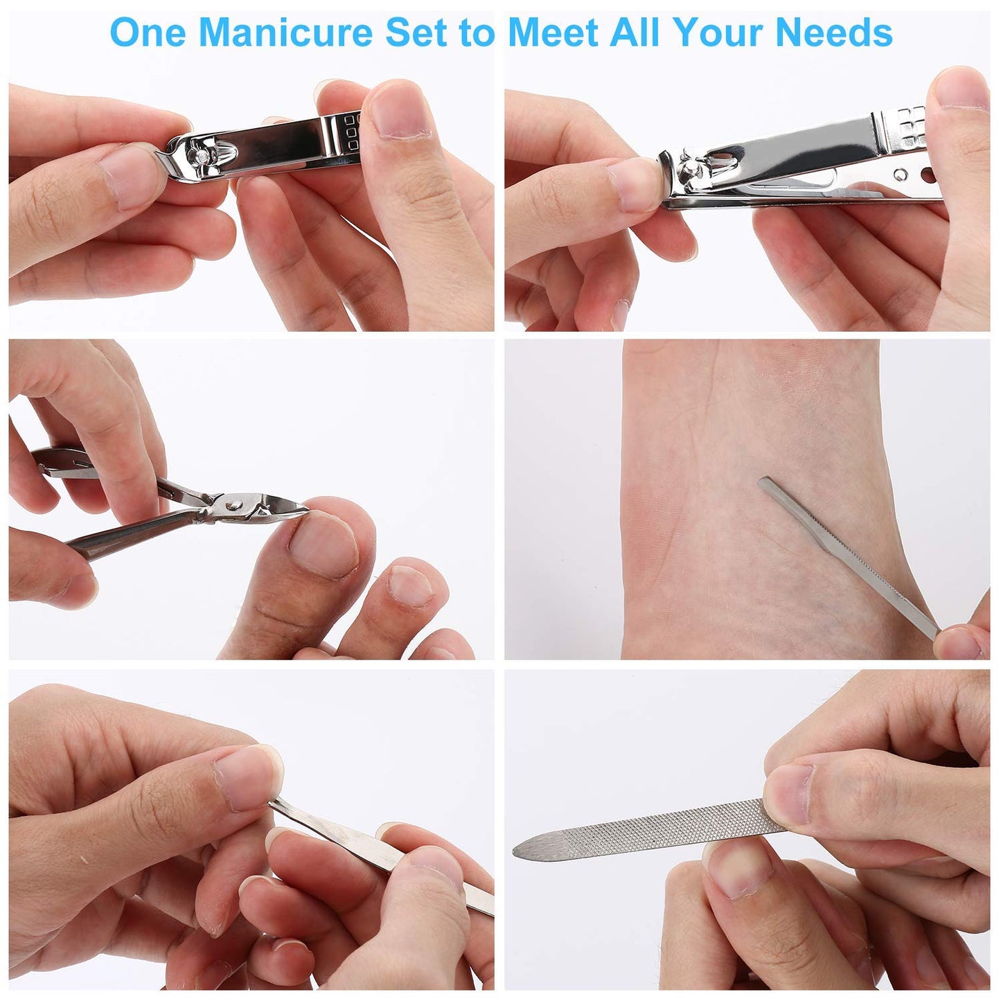 OKOM 19PCS Nail Clipper Set - Professional Manicure Nail Kit for Men Women, Stainless Steel Nail Clippers with Case, Fathers Day Gift