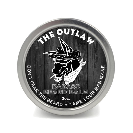 Badass Beard Care Beard Balm For Men - The Outlaw Scent, 2 oz - All Natural Ingredients, Soften Hair, Hydrate Skin to Get Rid of Itch and Dandruff, Promote Healthy Growth