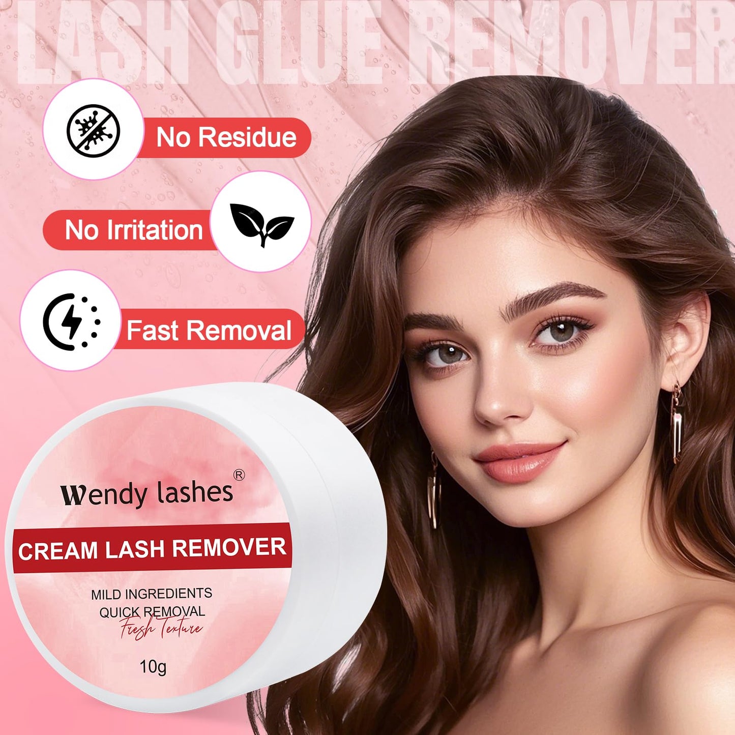 Lash Extension Remover Cream Eyelash Extension Remover Low Irritation Dissolves Powerful Eyelash Glue Remover for Salon Lash Glue Remover(No Flavored 10g)