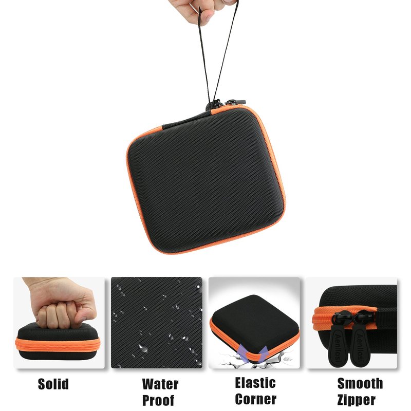 Aenllosi Hard Travel Case Replacement for SanDisk Extreme PRO SDSSDE81/SDSSDE80 / Extreme SDSSDE61 Portable 500GB/1/2/4 TB SSD(Black&Orange,Only Case)
