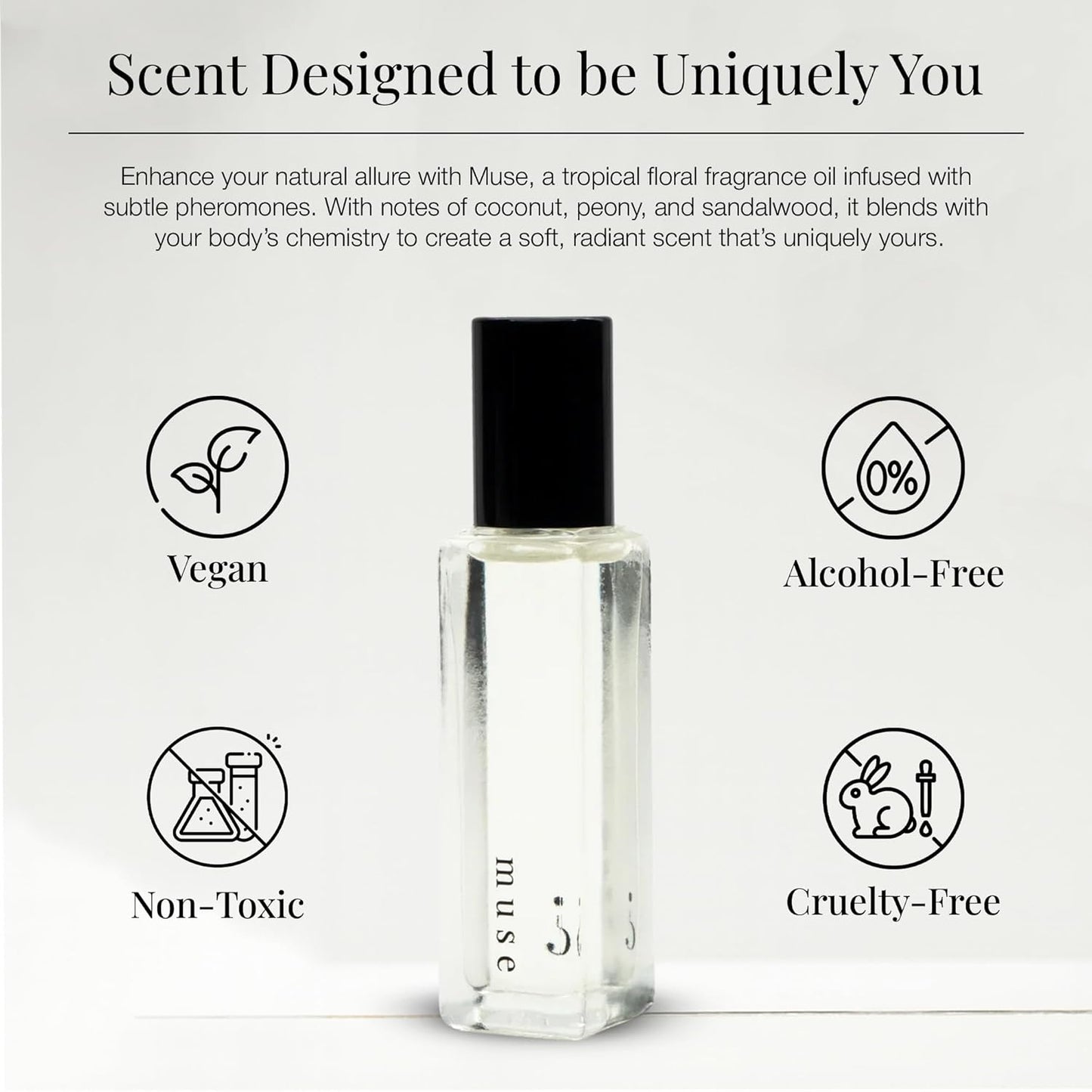 Riddle Oil Muse Roll-On Fragrance - Fruity Citrus Floral Perfume for Women | Mini Rollerball with Coconut, Peony, Magnolia, Bergamot, Sandalwood, Amber