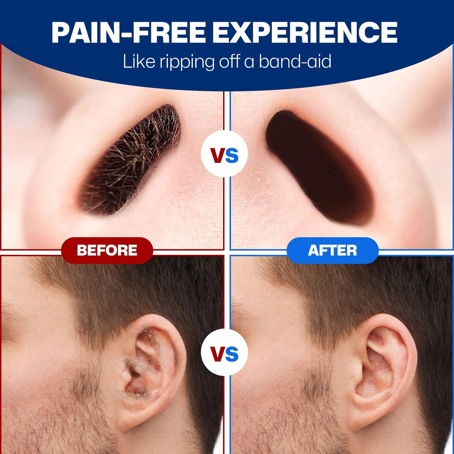 Wokaar Nose & Ear Waxing Sticks–Professional Nasal Hair Removal 60 Precision Applicators for Pain-Free Waxing at Home. Say Goodbye to Plucking! (Wax refills & wipes sold separately.)