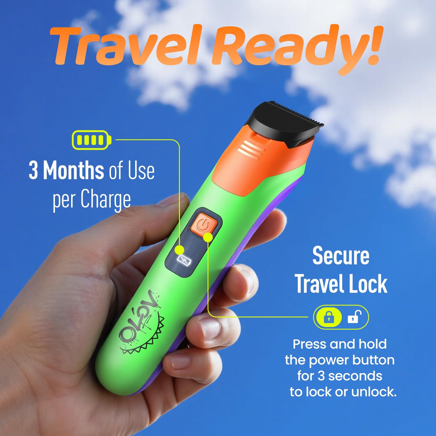OLOV LITE Electric Beard Trimmer for Men,Nose Hair Trimmer & Electric Razor 10-in-1 Grooming Kit Cordless Shaver Gift-Ready for Men(Greenish Orange)
