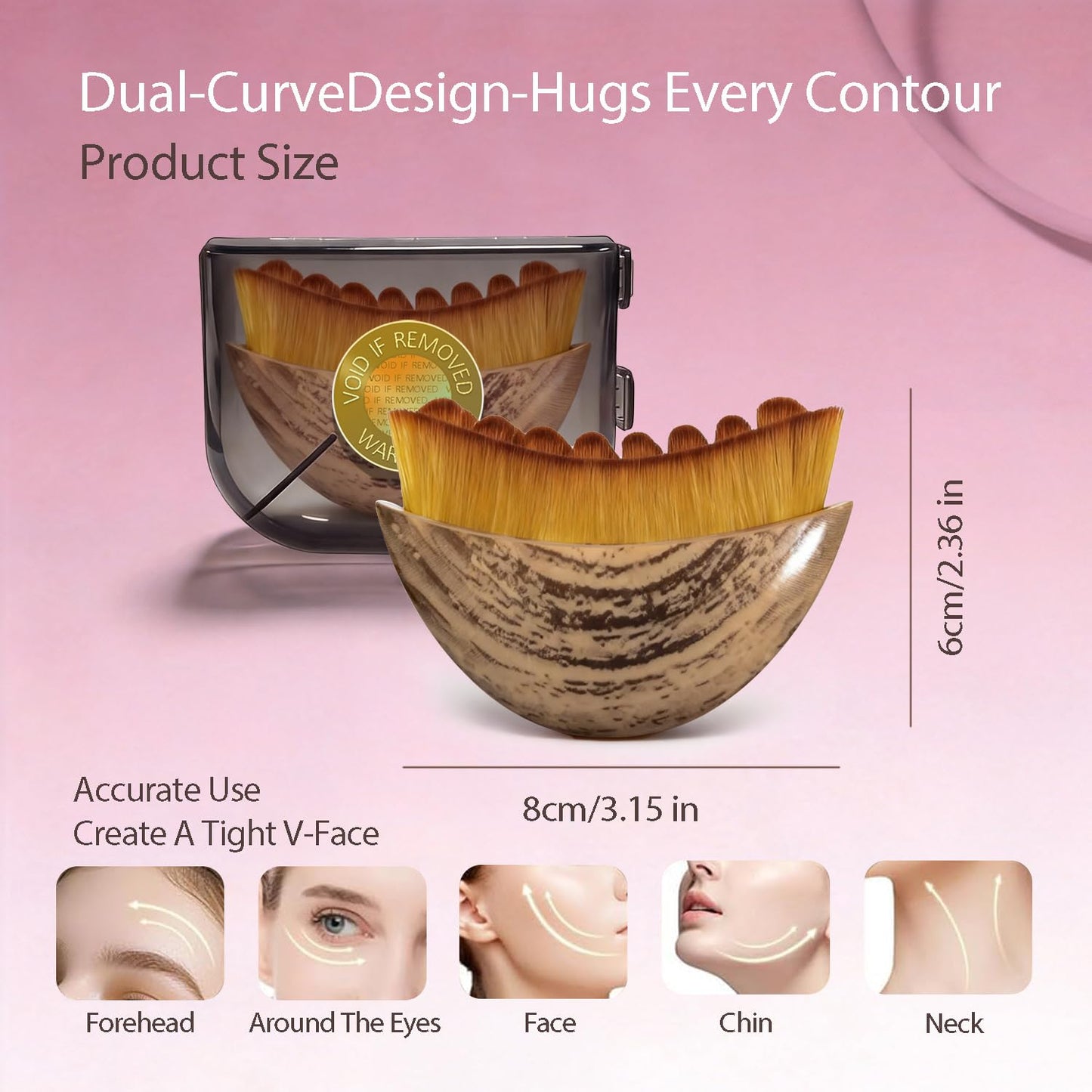 Lymphatic Contour Face Brush Set - Soft Dry Brush for Anti-Puffiness & Detox | 2 Pcs for Sculpting & Skin Glow