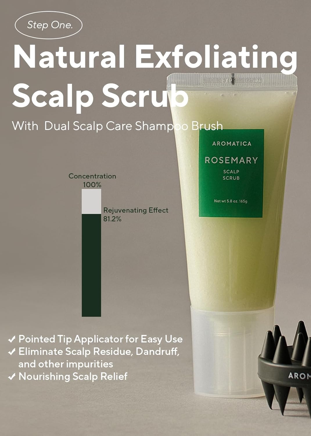 AROMATICA Rosemary Scalp Care Gift Set - Hydrating Treatment with Scrub & Dual Brush | Sulfate-Free, Silicone-Free, Paraben-Free