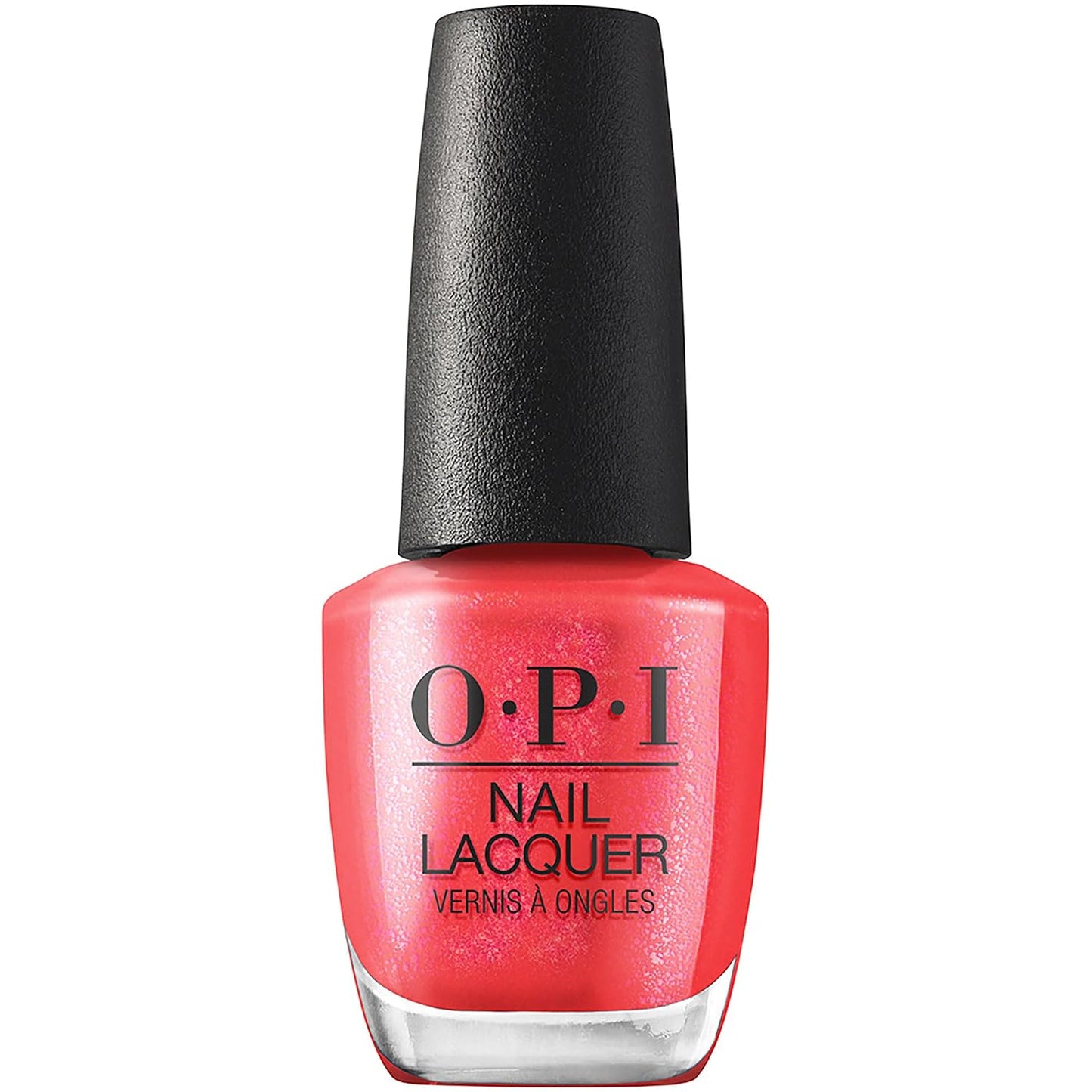 OPI Nail Lacquer - Opaque Bright Red Shimmer Nail Polish | Fast Drying & Chip Resistant