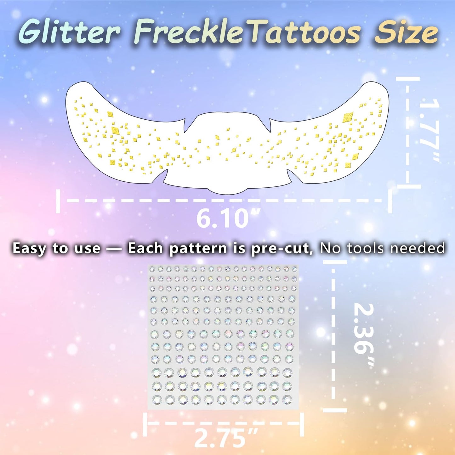 Freckles Temporary Face Tattoos 9 sheets