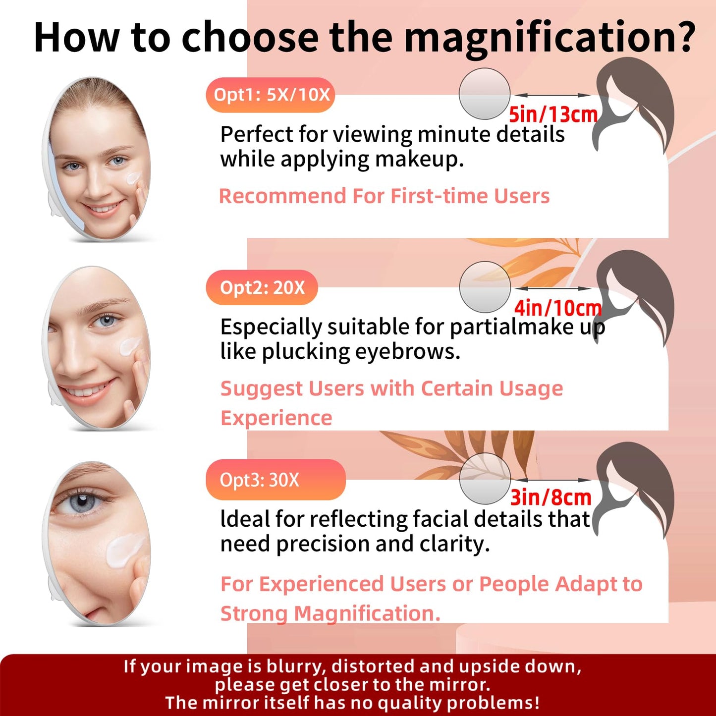 Suupvaor Magnifying Mirror 30X with Suction Cups, Large 6inch Travel 30X Magnified Round Makeup Mirror with High Magnification, Make up Mirror with Tweezers Sets