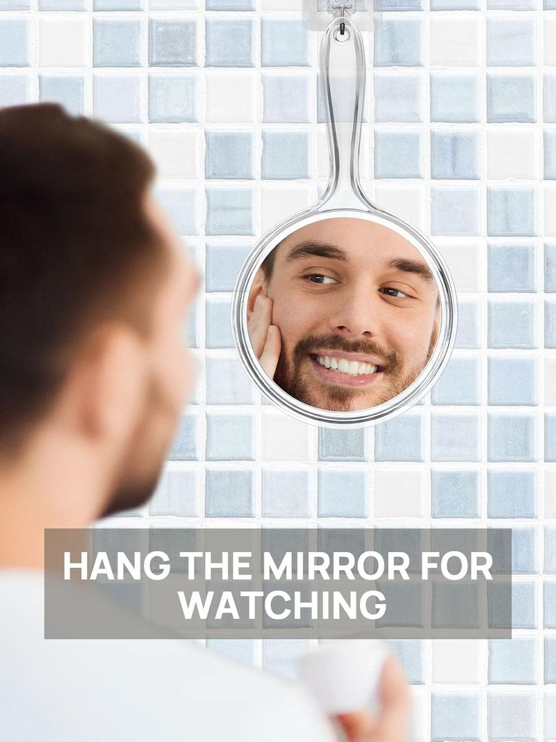 Double-Sided Hand Mirror - 1X/3X Magnifying Handheld Mirror Set of 3 | Clear Finish