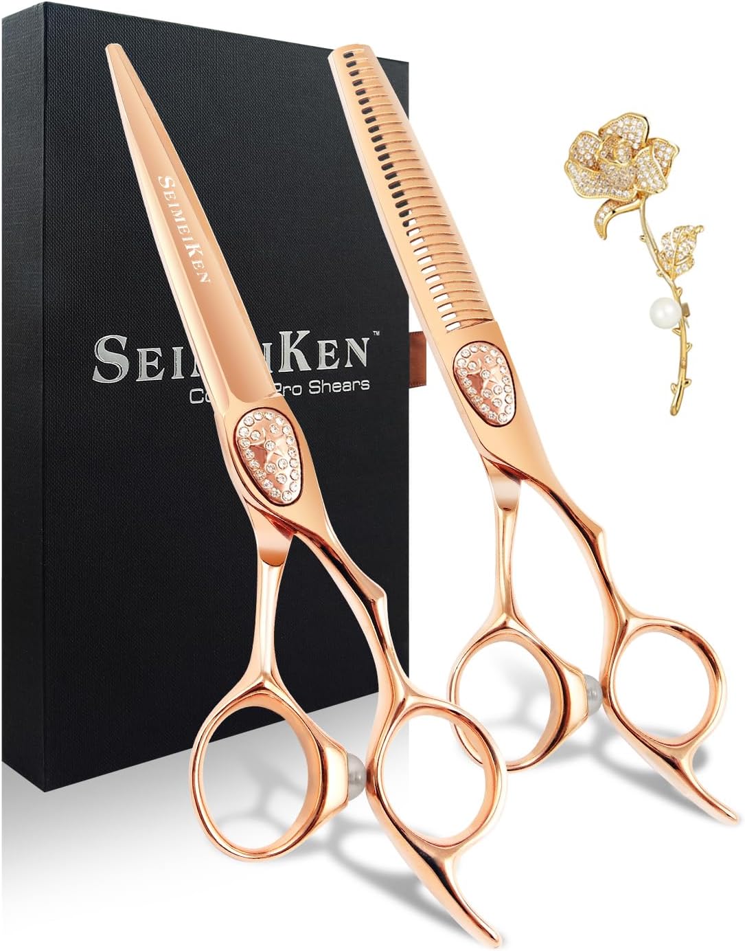 Professional Hair Cutting Scissors Set - Japanese 440C Stainless Steel Shears for Stylists | Thinning & Barber Scissors