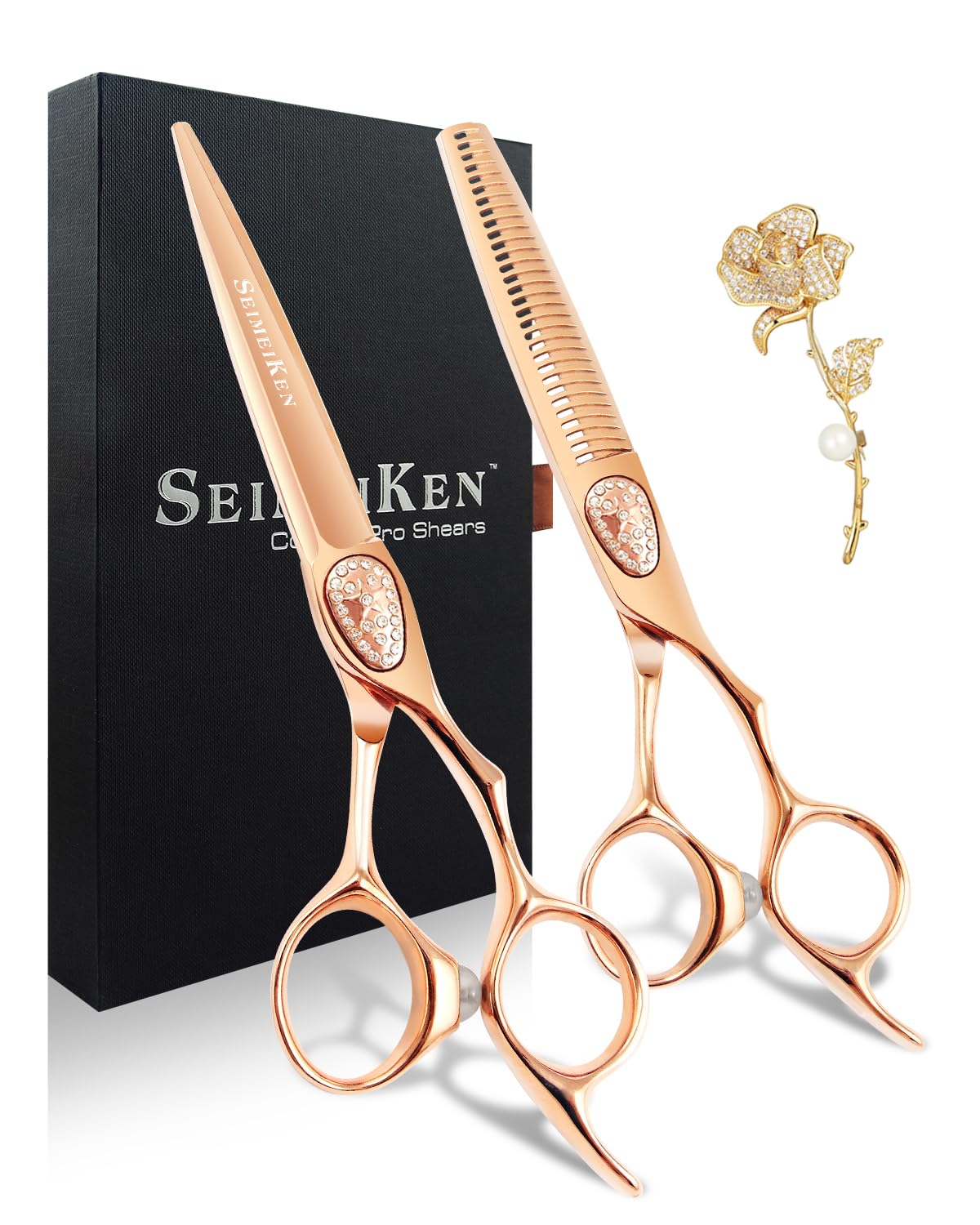 SEIMEIKEN Professional Hair Cutting Scissors Shears & Thinning Set - Japanese 440C Stainless Steel - Haircutting Thinning Shears - Barber Scissors For Hair Stylist- hair Trimming Scissors Women & Men