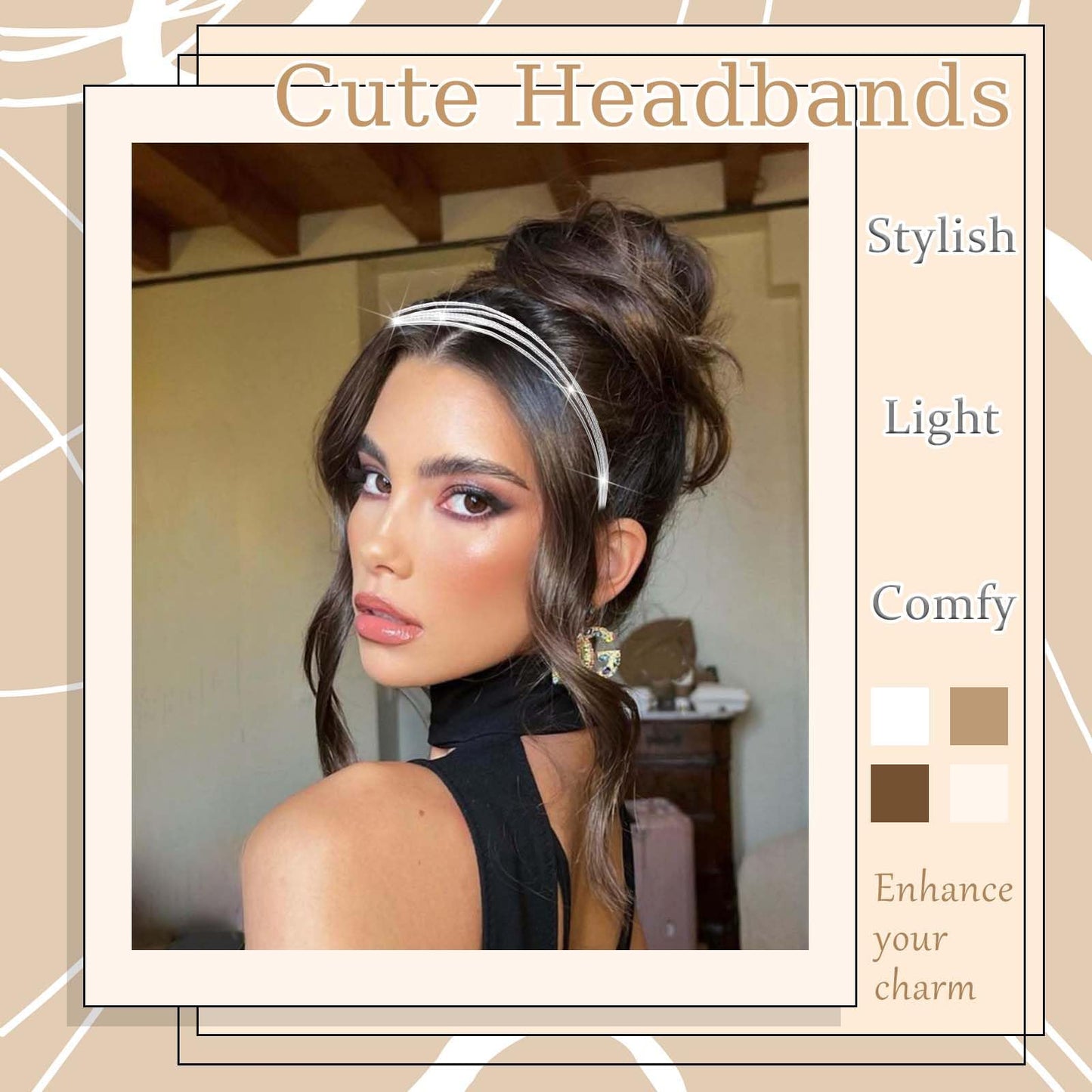 STGDAK Gold Headband Elegant Metal Headbands Multi Layers Silver Headpiece Fashion Hairband Row Wire Head Bands Cute Hair Accessories For Women Girls 2 Pack