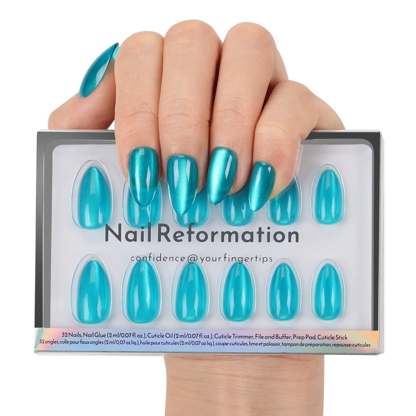 Press On Nails - Deep Nude Medium Almond Trench Coat | Glossy Finish, Reusable 30 Pcs Manicure Kit in 15 Sizes with Glue