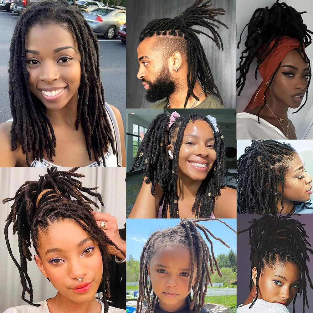 Dreadlock Extensions - 100% Human Hair, Handmade Permanent Locs | 30 Strands, 4 Inch, Can Be Dyed & Curled