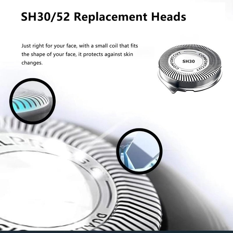 3000 Blades Compatible with Norelco 3000 Replacement Heads,sh30 Compatible with Philips Norelco Series 3000, 2000, 1000 and S738,SH30 Replacement Heads Series 2000 Etc Mode 3 Pack