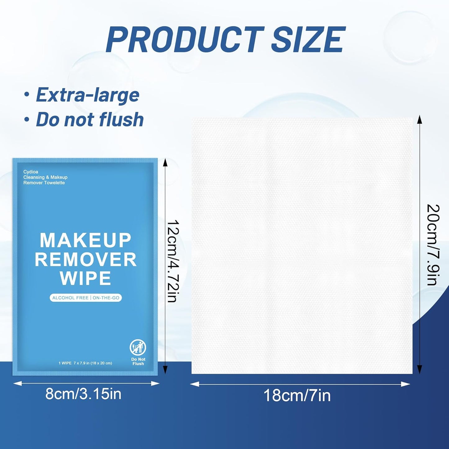 Makeup Remover Wipes - 100 Individually Wrapped Cleansing Wipes for Face & Eyes | Gentle & Travel-Friendly
