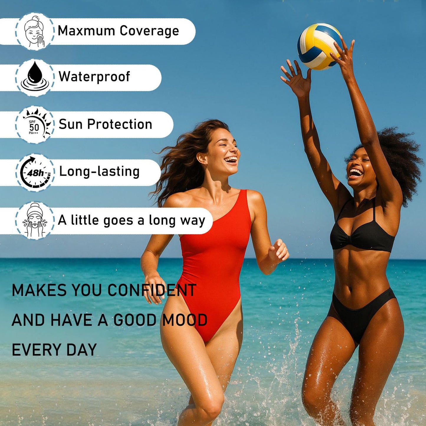 Tattoo Cover Up Makeup - Waterproof Leg & Body Concealer | Ivory White, No Transfer Formula