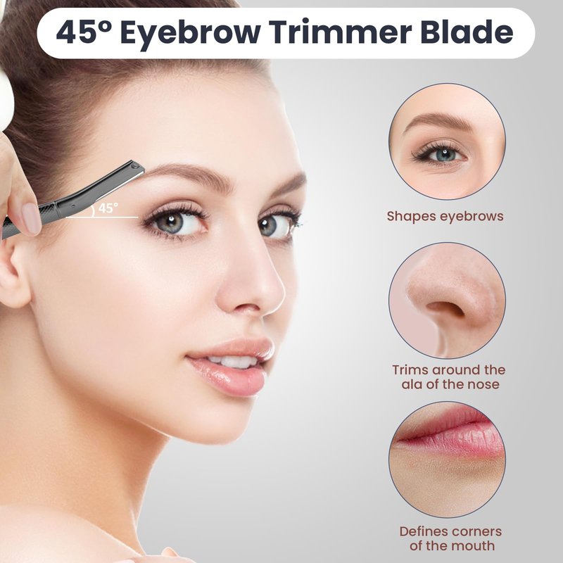 AIBRIT PRO Dermaplaning Tool for Face, Dermaplane Razor for Peach Fuzz with Metal Grip, Professional Eyebrow Razor for Women, Facial Razor for Women Black (12 Replaceable Blades)