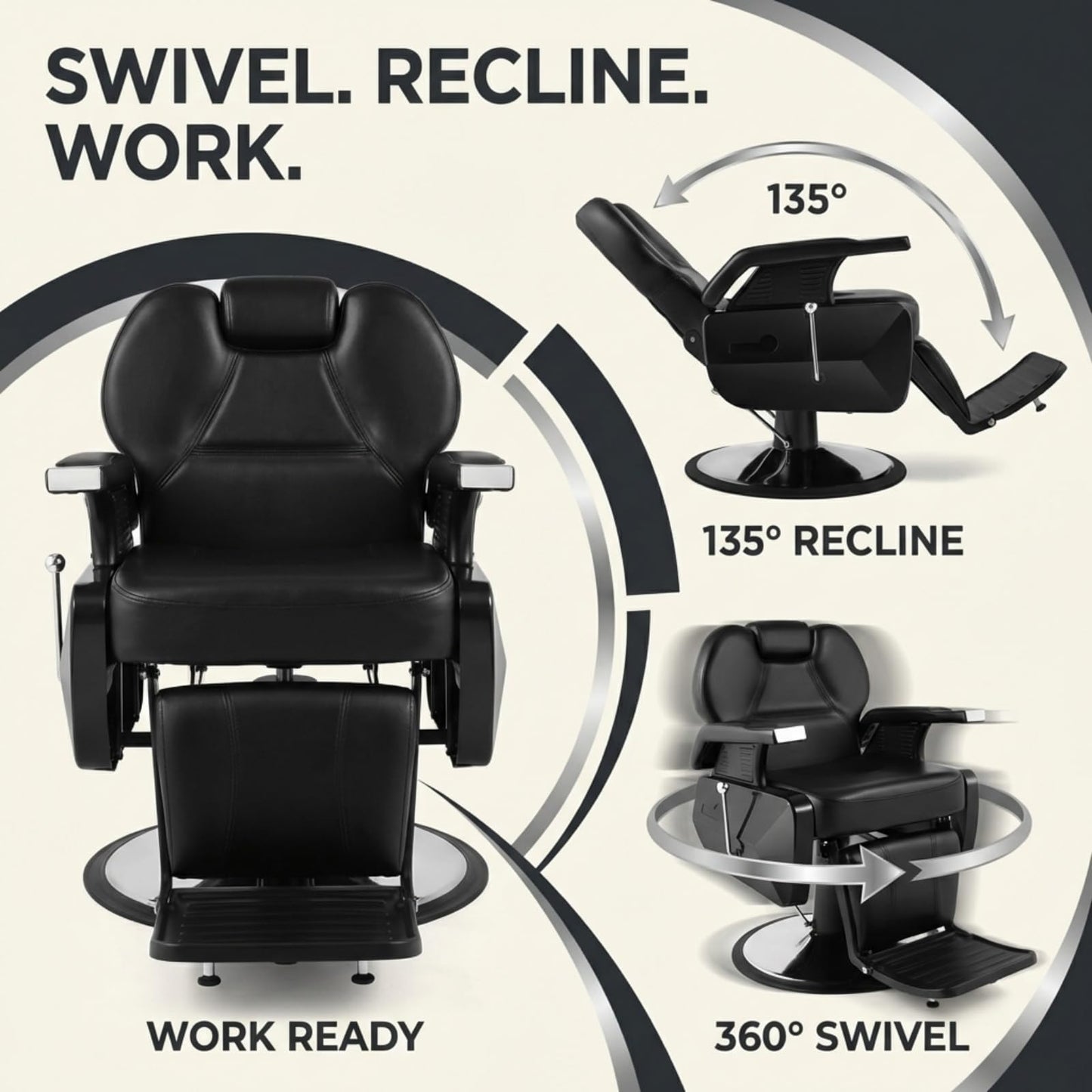 Artist hand Professional Barber Chair, All Purpose Reclining Salon Chair