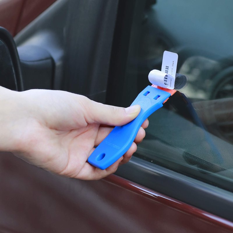 CANOPUS Plastic Scraper with 10 Plastic Razor Blades, Sticker Remover, Scraper Tool for Kitchen, Window, Glass, Decals, Labels, Stove Top, Paint