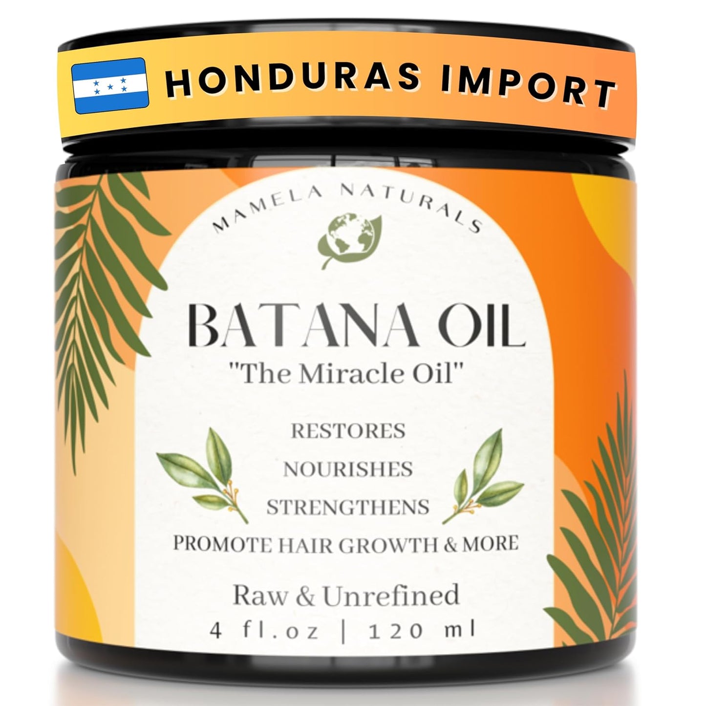 Raw Batana Oil for Hair Growth - Pure Unrefined Natural Oil for Thicker Stronger Hair | 4oz All Hair Types