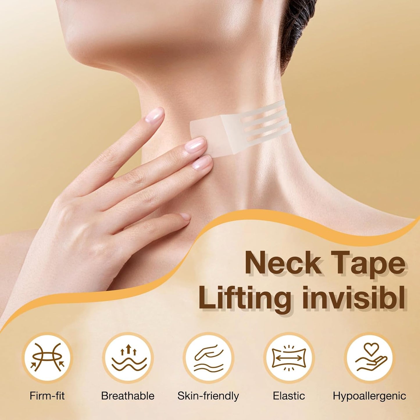 Neck Lift Tape - Reusable Face & Neck Lifting Strips for Anti-Aging | 48 PCS Neck Wrinkle Patches