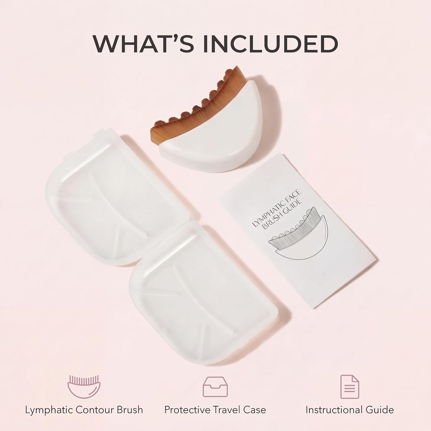 Lymphatic Face Brush for Drainage & Contouring - Ultra Soft Gua Sha Alternative Massager Tool | Pearl White, 1-Pack