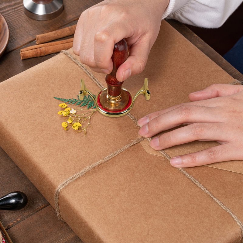 Yelsky Wax Seal Kit with 1 Inch Wax Stamp - 2 Metal Seal Molds with Round Flower Shape, Silicone Mat for Wedding Invitations, Gift Wrapping, Envelopes, Cards & Wine Packaging