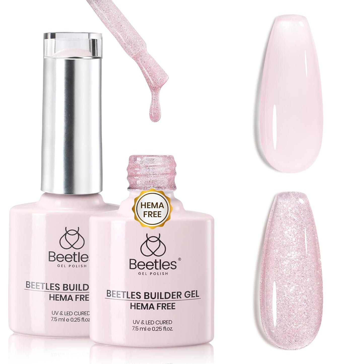 Beetles Builder Gel - Nail Strengthening Clear Gel Set | 3 Pcs for DIY Salon Use, Perfect for Beginners