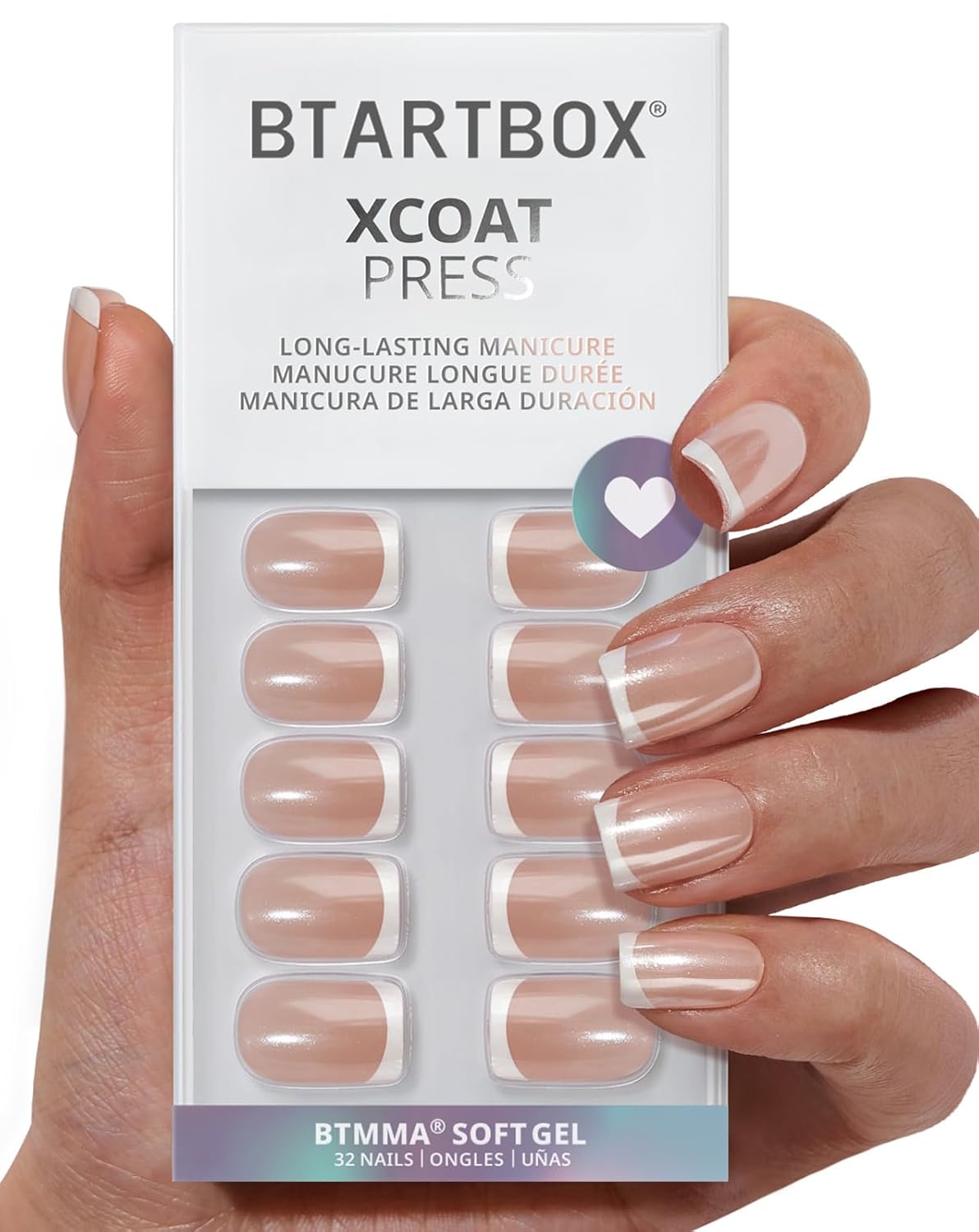 Press On Nails - Chrome Cat Eye Almond Design | 32 Piece Soft Gel Nail Kit in 16 Sizes
