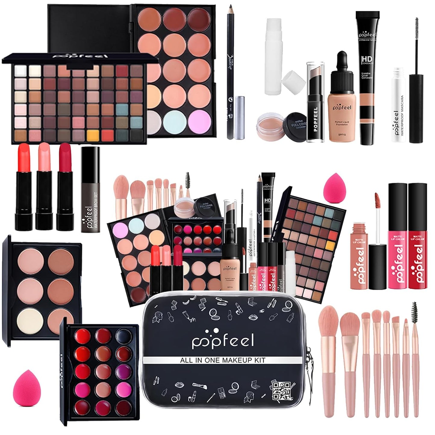 All-In-One Makeup Set for Girls | Rainbow Cosmetic Storage Case - Perfect Gift for Women