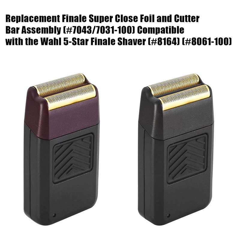 Professional 5 Star Series Finale Shaver Replacement Foil and Cutter Bar Assembly Compatible with wahl Foil Heads 7031-100/7043-100,Fit for #8061 8164 Shaver