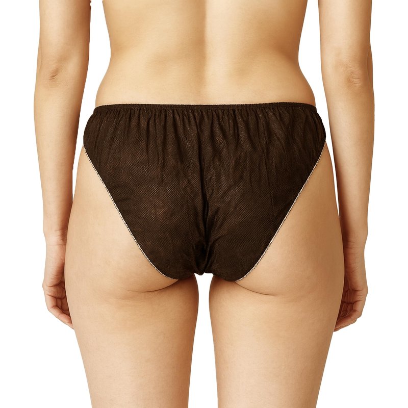 Appearus Women's Disposable Underwear 30-Pack Black Brief Panties - Soft, Breathable Non-Woven Fabric, One Size (S-M) - for Travel, Spa, Hospital Stays, Gym and More