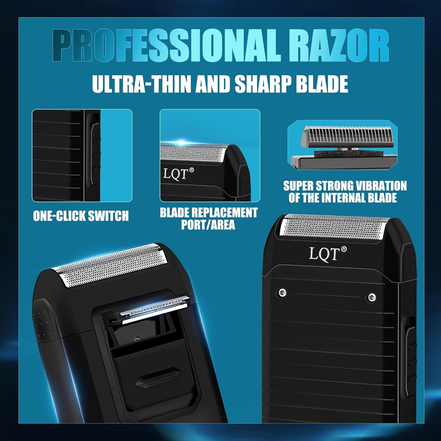 Men’s Grooming Kit - Barber-Grade Cordless Hair Clipper & Beard Trimmer Set | High-Speed Motor, USB Charging, LED Display, Gradient Blue