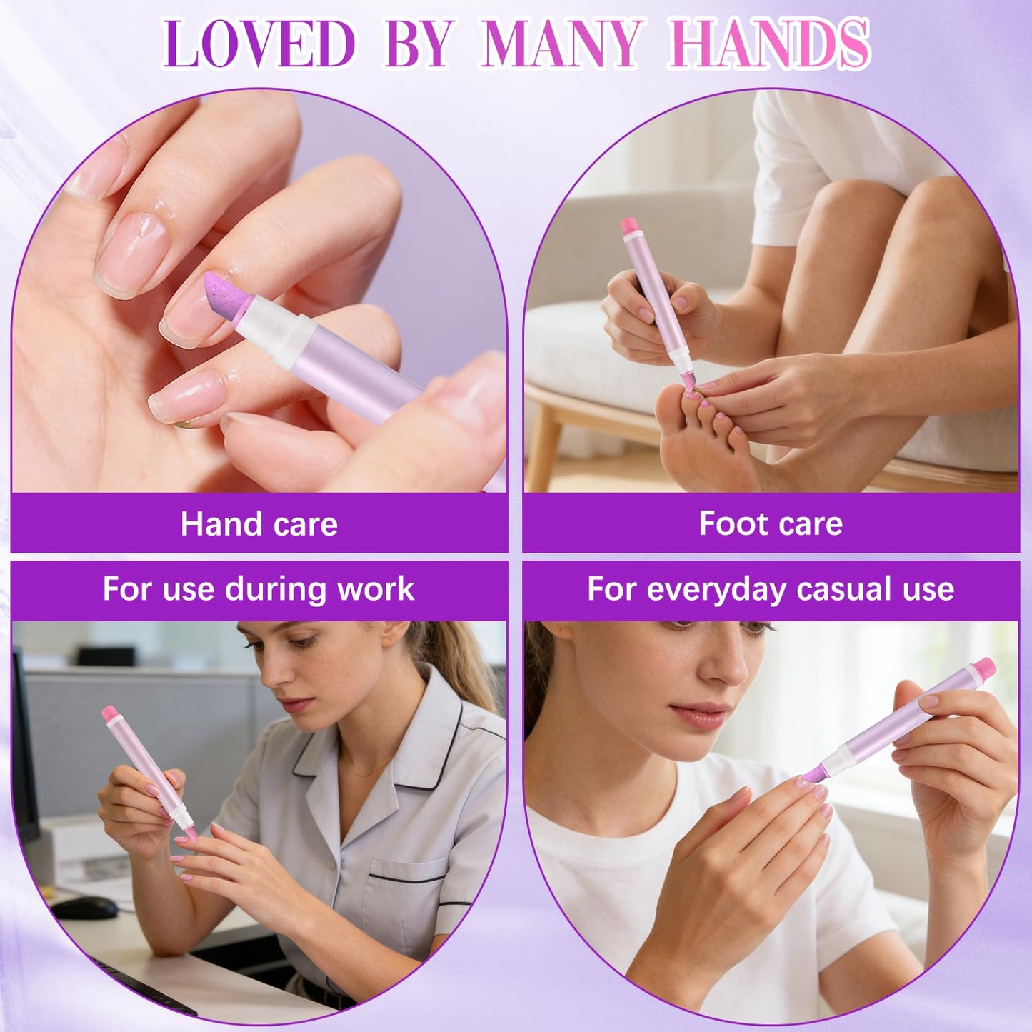 2-Pack Cuticle Oil Pusher Pen Set - Ceramic Nail Care Tools for Moisturizing & Nourishing Manicures | Rose & Lavender Scents